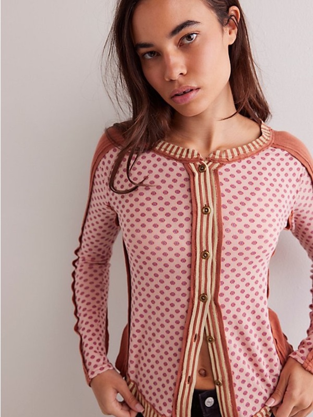 Nwot We The Free classic instant tee pink combo